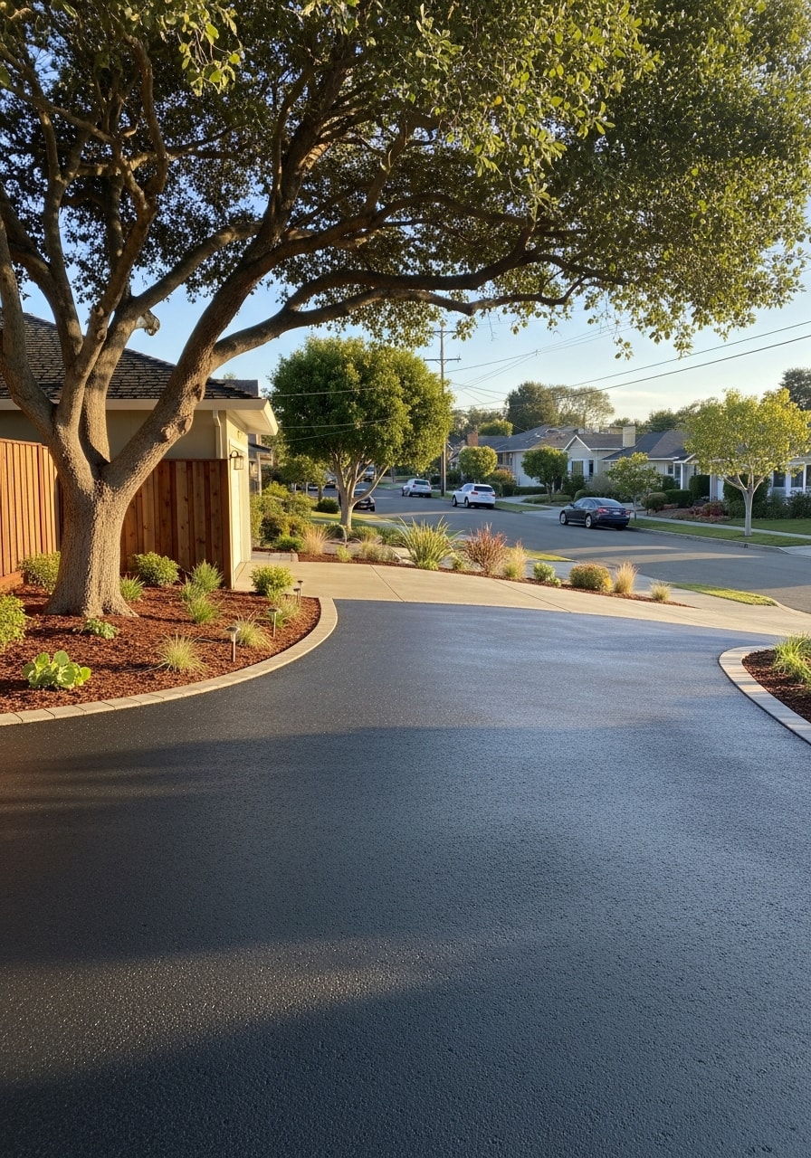 Portrait of an Alameda County residential property with mature landscaping and neighborhood context visible.