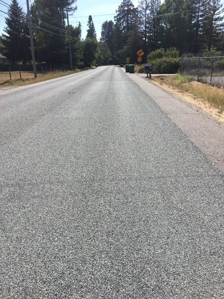 Chip seal on a rural road